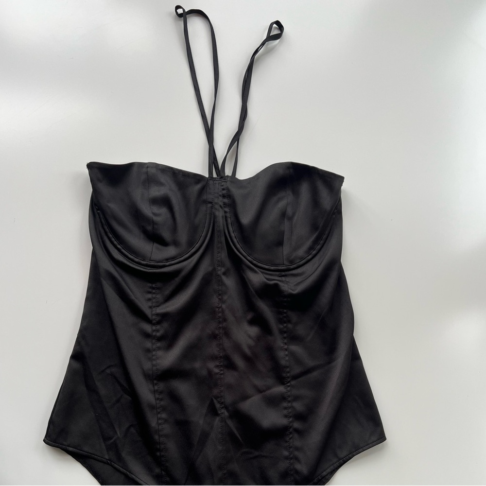 Zara Silky Black Bodysuit